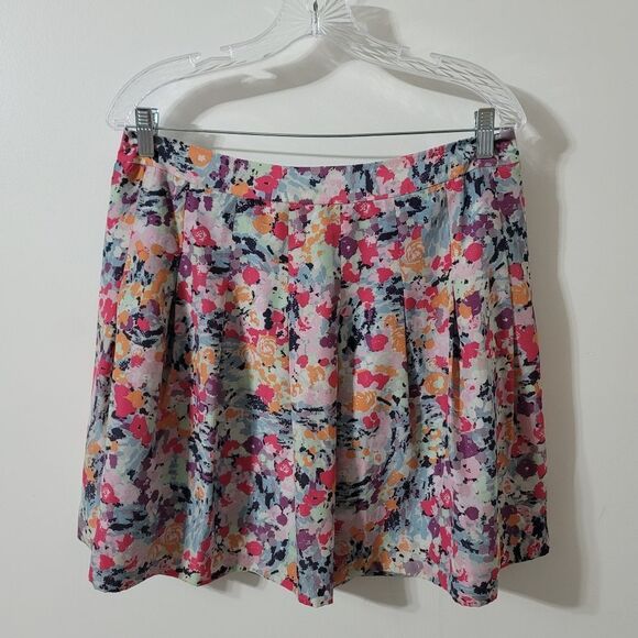 J.Crew Floral Watercolor pleated mini skirt size 8 - Picture 1 of 5